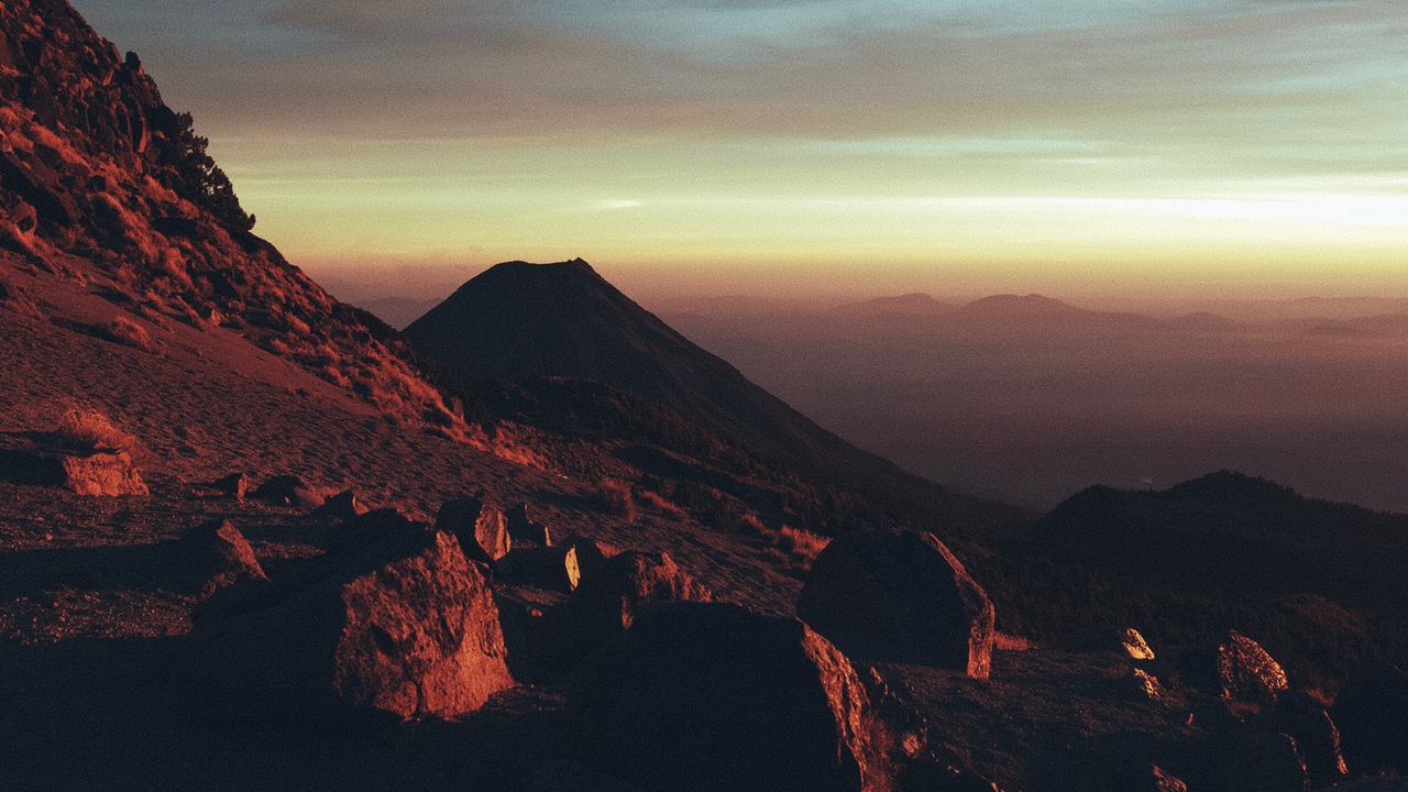 Wallpaper mountains, rocks, stones, twilight, dark