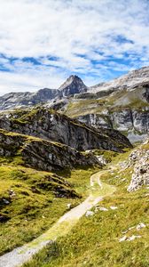 Preview wallpaper mountains, rocks, stones, path, nature