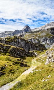 Preview wallpaper mountains, rocks, stones, path, nature