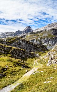 Preview wallpaper mountains, rocks, stones, path, nature