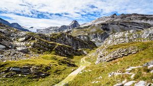 Preview wallpaper mountains, rocks, stones, path, nature