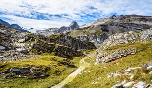 Preview wallpaper mountains, rocks, stones, path, nature