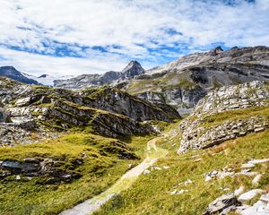 Preview wallpaper mountains, rocks, stones, path, nature