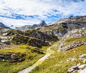 Preview wallpaper mountains, rocks, stones, path, nature