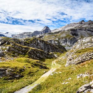 Preview wallpaper mountains, rocks, stones, path, nature