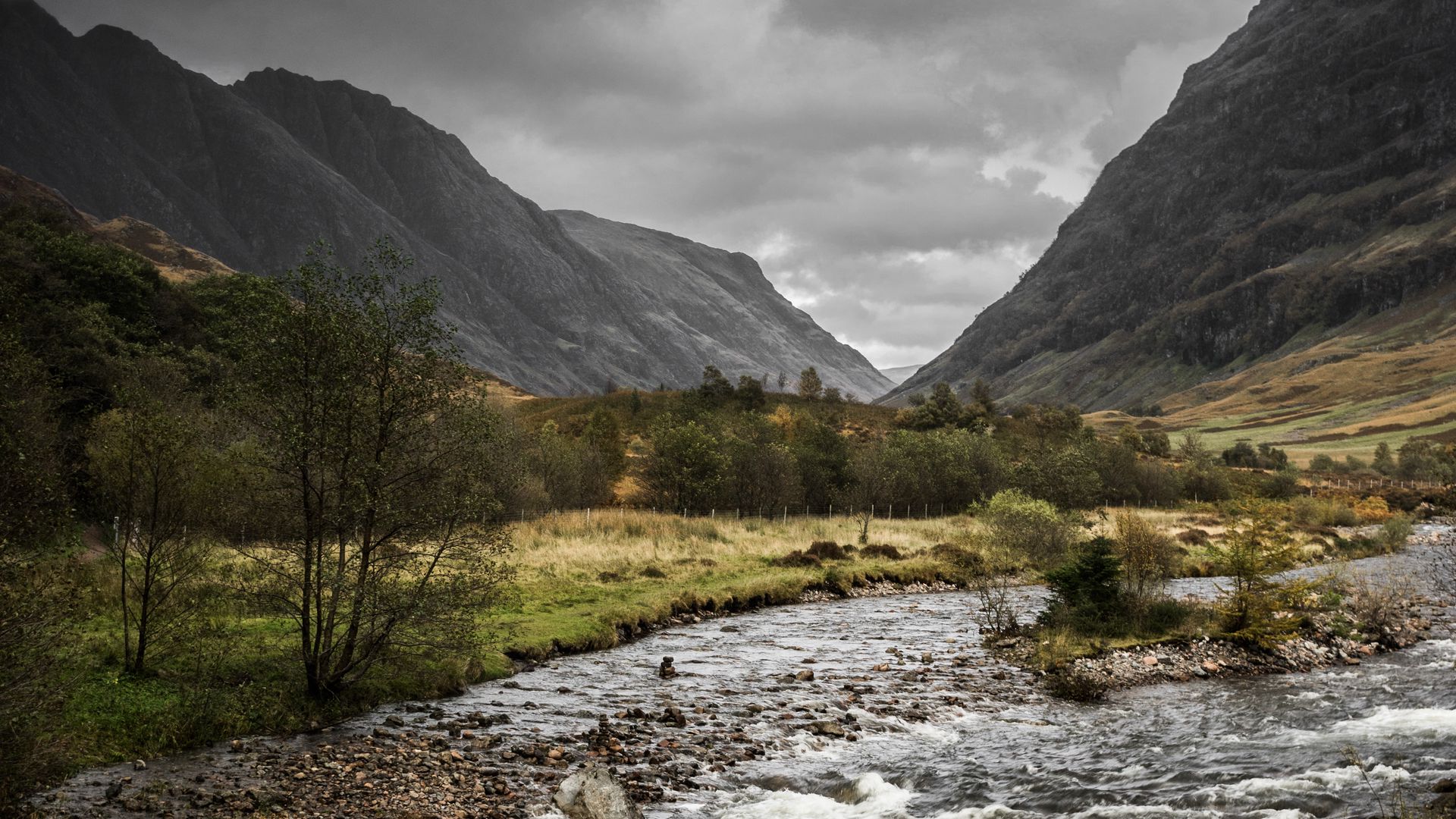 Download wallpaper 1920x1080 mountains, rocks, stream, trees full hd ...