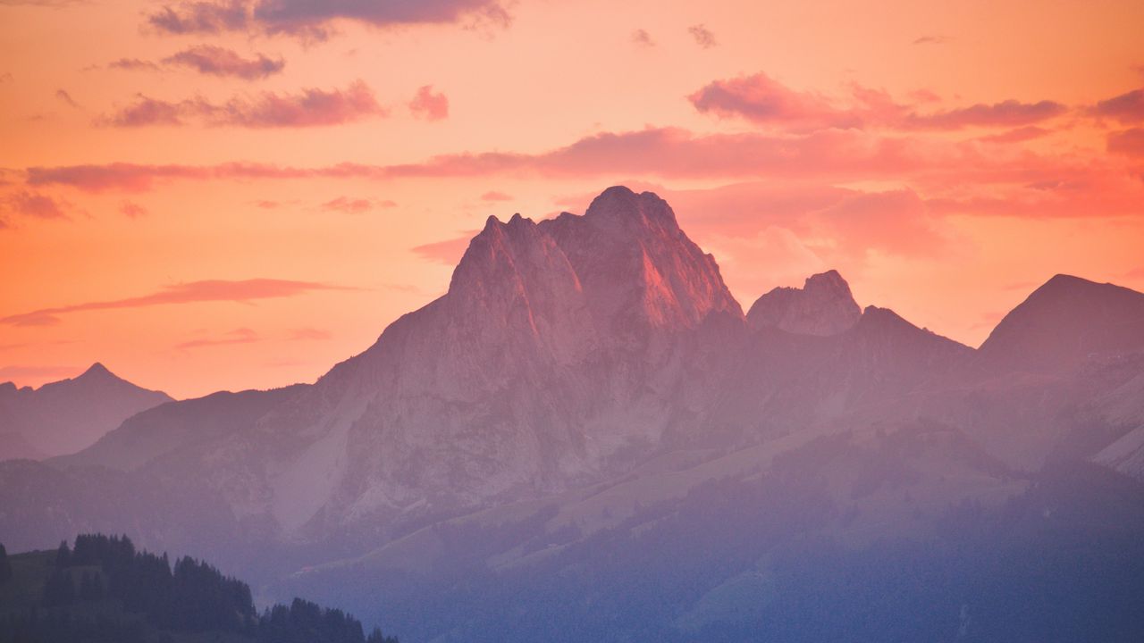 Wallpaper mountains, rocks, sunset, evening