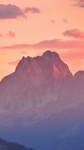 Preview wallpaper mountains, rocks, sunset, evening