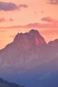 Preview wallpaper mountains, rocks, sunset, evening