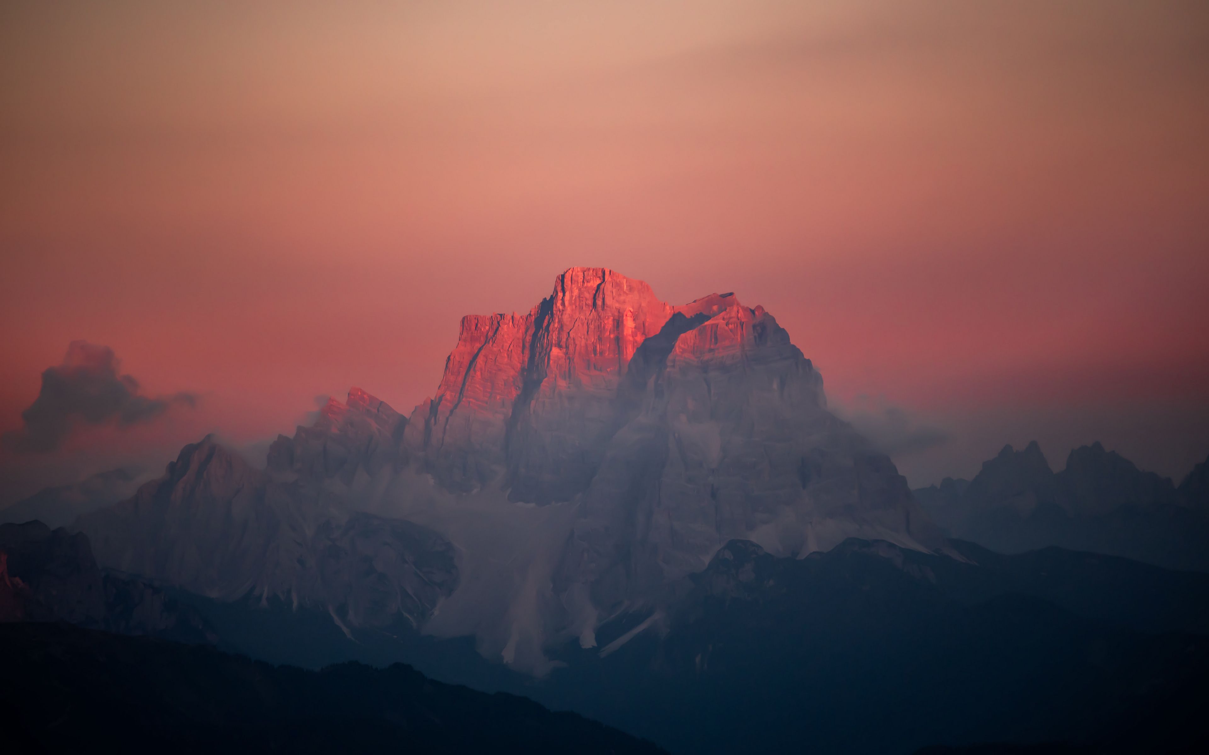Download Wallpaper 3840x2400 Mountains Rocks Sunset Sky Fog 4k