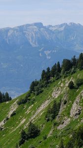 Preview wallpaper mountains, rocks, trees, landscape, slope