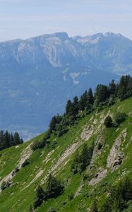 Preview wallpaper mountains, rocks, trees, landscape, slope