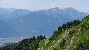 Preview wallpaper mountains, rocks, trees, landscape, slope