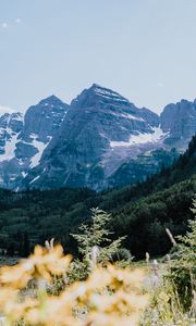 Preview wallpaper mountains, rocks, trees, vegetation, landscape