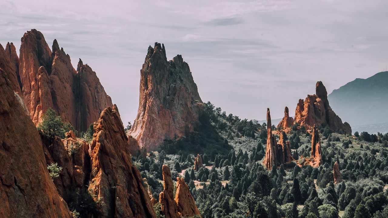 Wallpaper mountains, rocks, trees, landform, rocky