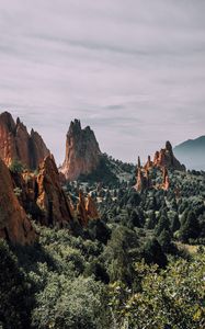 Preview wallpaper mountains, rocks, trees, landform, rocky