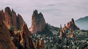 Preview wallpaper mountains, rocks, trees, landform, rocky