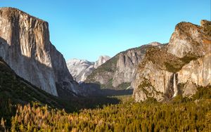 Preview wallpaper mountains, rocks, trees, landscape, nature