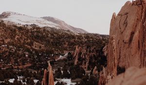 Preview wallpaper mountains, rocks, trees, valley, nature