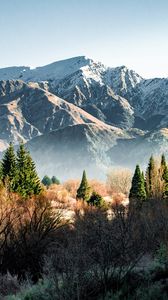 Preview wallpaper mountains, rocks, trees, bushes, spruce