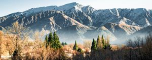 Preview wallpaper mountains, rocks, trees, bushes, spruce