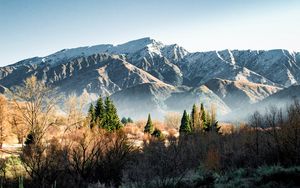 Preview wallpaper mountains, rocks, trees, bushes, spruce