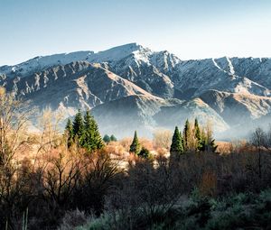 Preview wallpaper mountains, rocks, trees, bushes, spruce