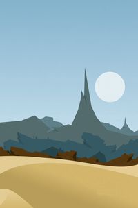 Preview wallpaper mountains, sand, schedule