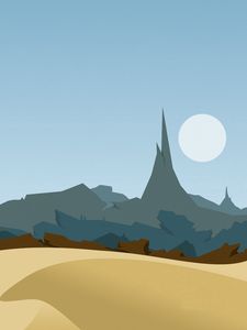 Preview wallpaper mountains, sand, schedule