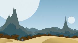 Preview wallpaper mountains, sand, schedule