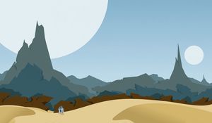 Preview wallpaper mountains, sand, schedule