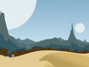 Preview wallpaper mountains, sand, schedule