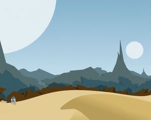 Preview wallpaper mountains, sand, schedule