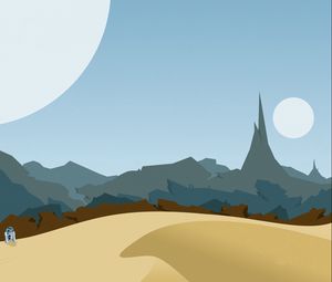 Preview wallpaper mountains, sand, schedule