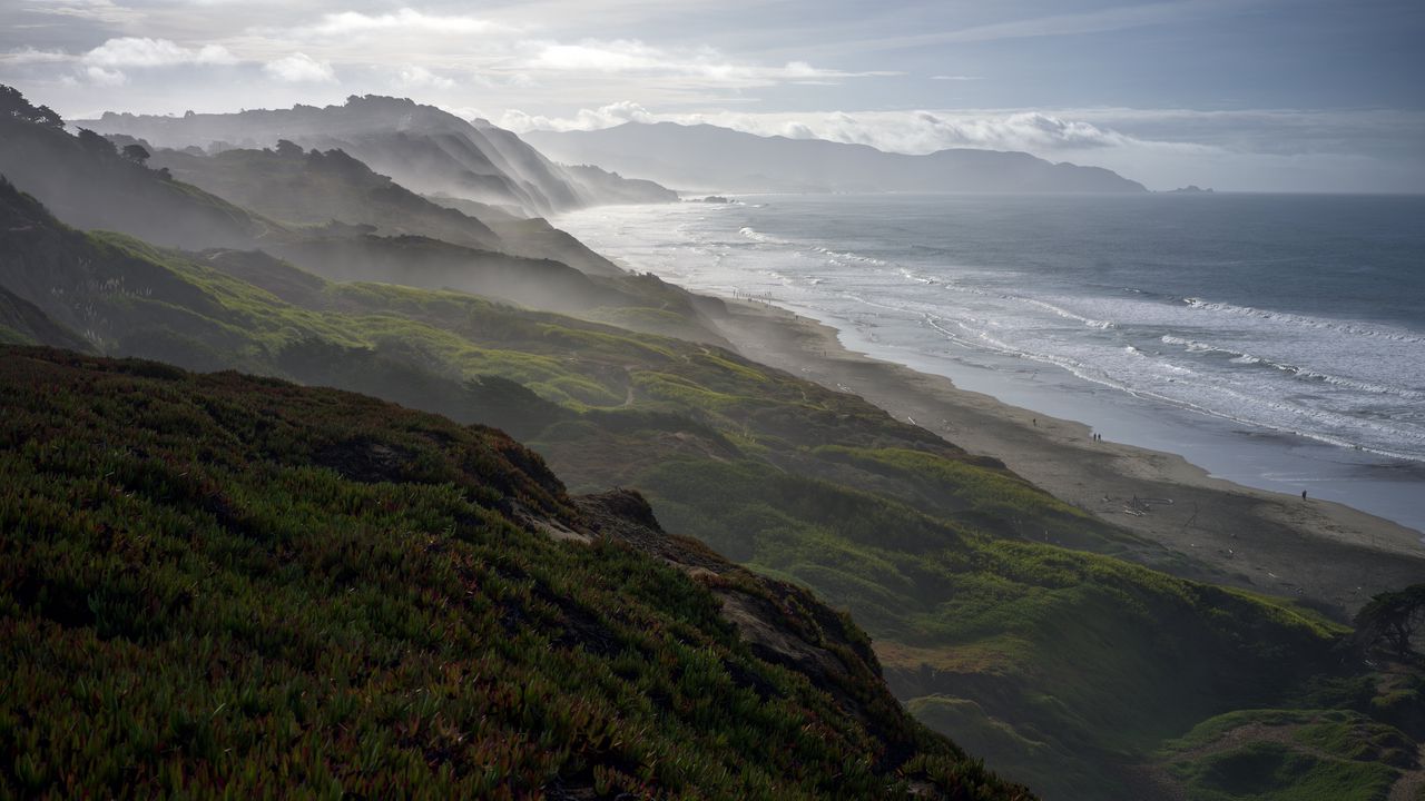 Wallpaper mountains, sea, landscape, sky