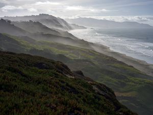 Preview wallpaper mountains, sea, landscape, sky