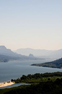 Preview wallpaper mountains, sea, strait, island, landscape