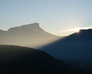 Preview wallpaper mountains, shadow, light, landscape, nature