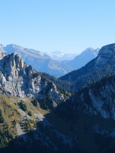 Preview wallpaper mountains, shadow, view, nature, landscape