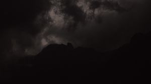 Preview wallpaper mountains, silhouette, night, dark