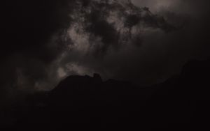 Preview wallpaper mountains, silhouette, night, dark