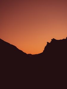 Preview wallpaper mountains, silhouette, outlines, dusk, dark