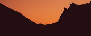 Preview wallpaper mountains, silhouette, outlines, dusk, dark