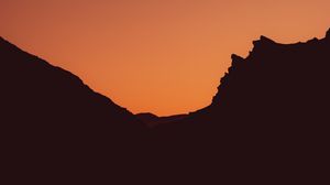Preview wallpaper mountains, silhouette, outlines, dusk, dark