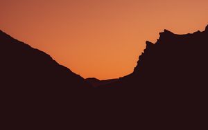 Preview wallpaper mountains, silhouette, outlines, dusk, dark