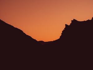 Preview wallpaper mountains, silhouette, outlines, dusk, dark