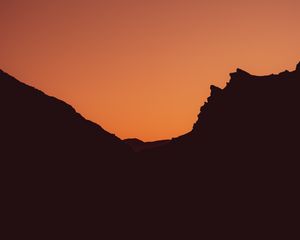 Preview wallpaper mountains, silhouette, outlines, dusk, dark