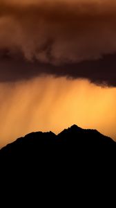 Preview wallpaper mountains, silhouettes, clouds, twilight, dark