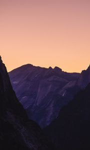 Preview wallpaper mountains, silhouettes, evening, landscape