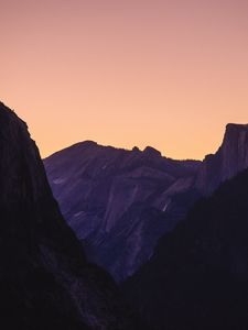 Preview wallpaper mountains, silhouettes, evening, landscape